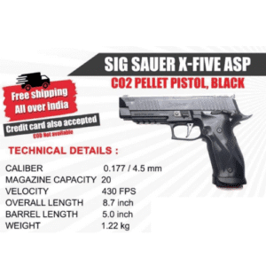 SIG SAUER X-FIVE ASP - CO2 PELLET PISTOL, BLACK